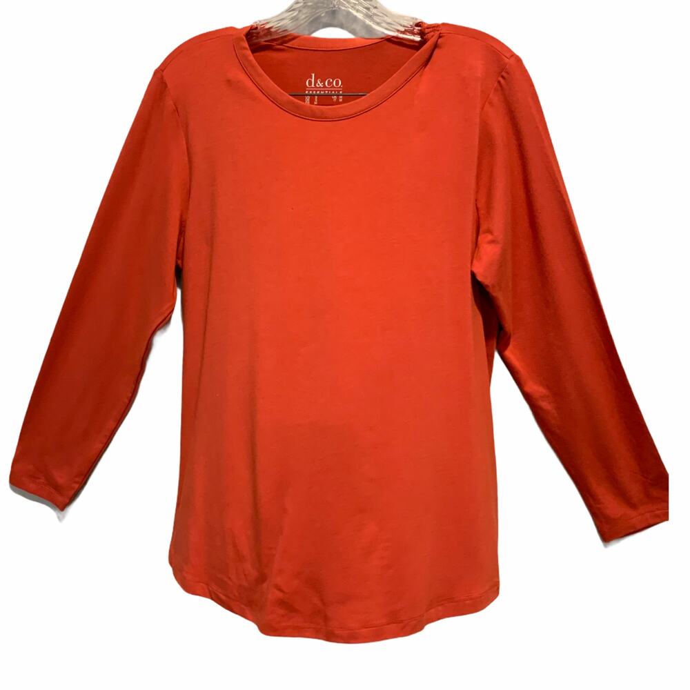 d&co Essentials Oversize‎ Orange Scoop Neck Long Sleeve Tunic Small - Picture 9 of 9